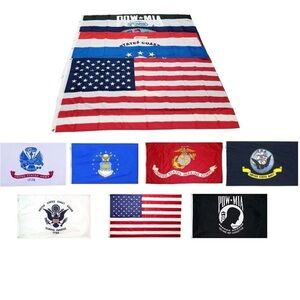 Set of eight Military and American Flag Set